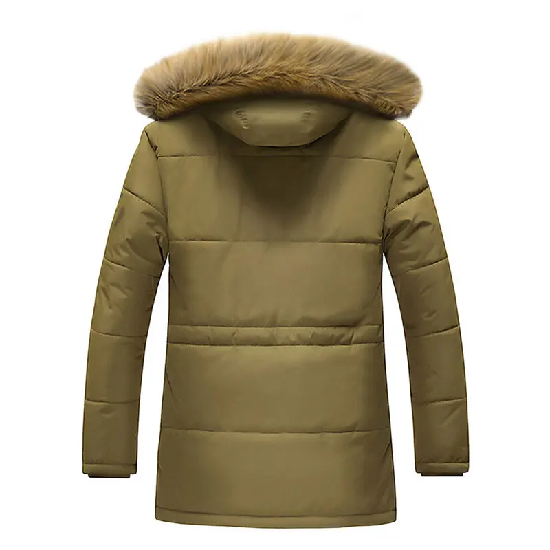 2021 Men Winter Fleece Thicken Warm Parkas Jacket Male Detachable Hooded Fur Collar Coats Fashion Outdoor Windproof Parkas Men