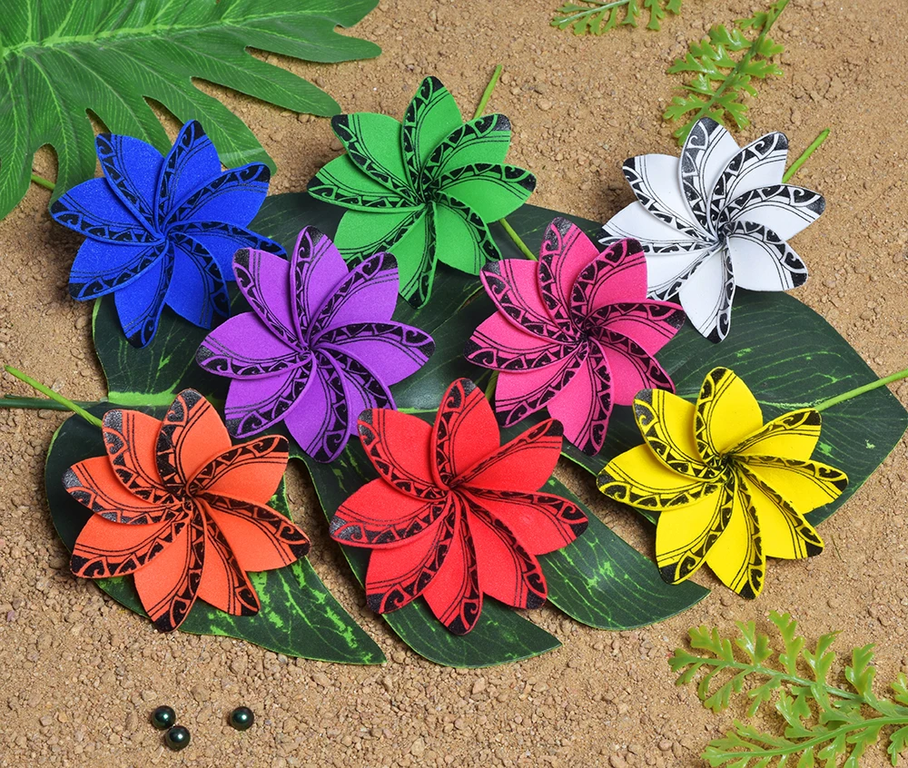 

MIXED COLORS Free Shipping 80pcs/lot F1189 8 Color 9CM Foam Tiare Hair Pick Women Decorative Accessories Hawaii Tropical Flower