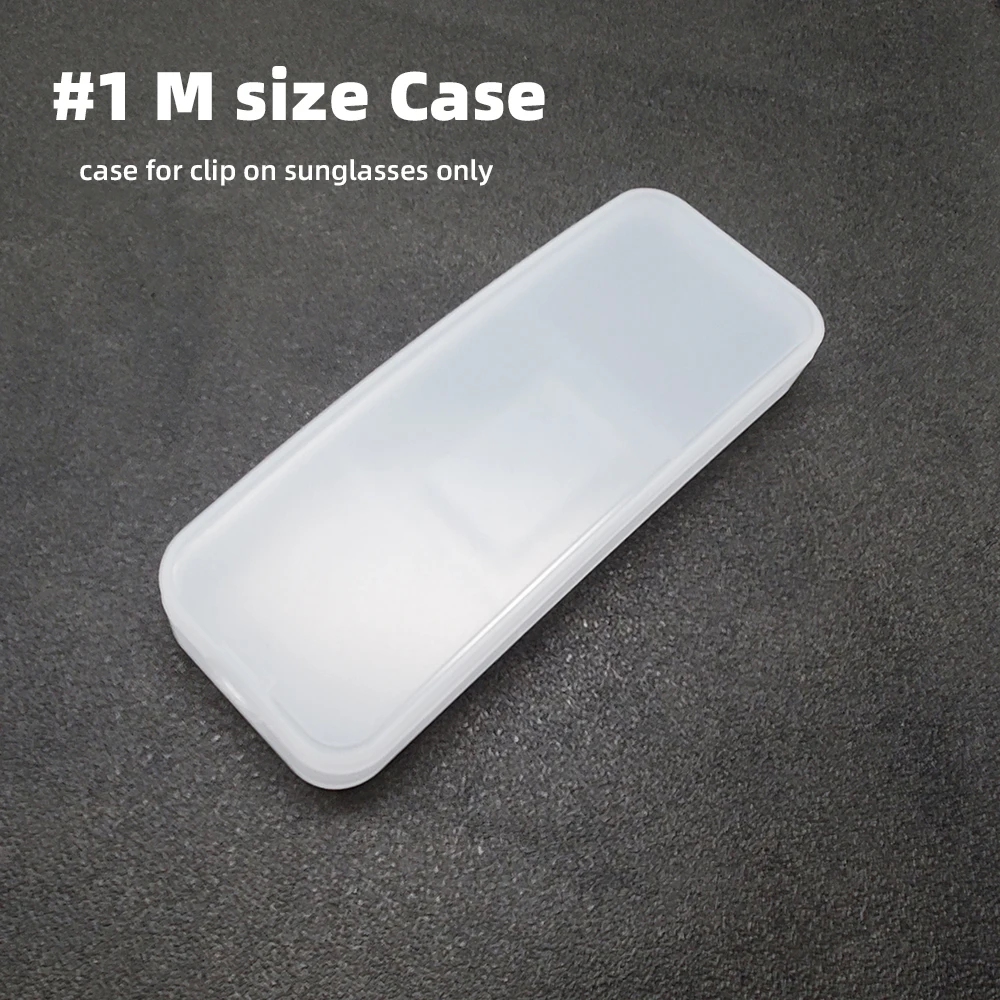 VIVIBEE Clip on Sunglasses Plastic Box Case M L White Transparent
