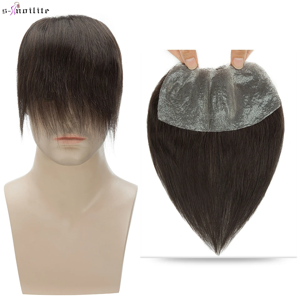 

S-noilite Men Hairline 13g Front Men Hair Natural Hair Human Male Replacement System 0.16mm PU Hairpiece Invisible Extensions