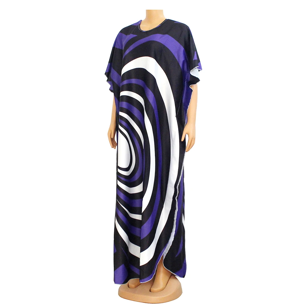 African Dresses For Women 2020 New Arrival Polyester Material Short Sleeve O Neck Long Dress Traditional Female Clothes One Size