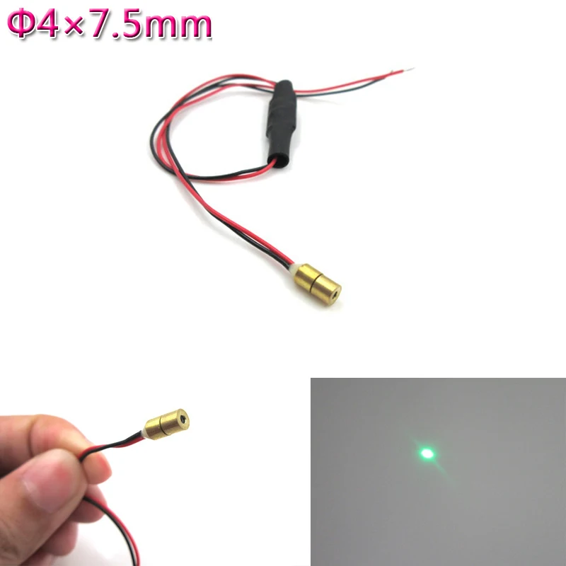 4x7.5mm 520nm80mw laser flashlight small size  green dot laser module 30/80mw green laser positioning light