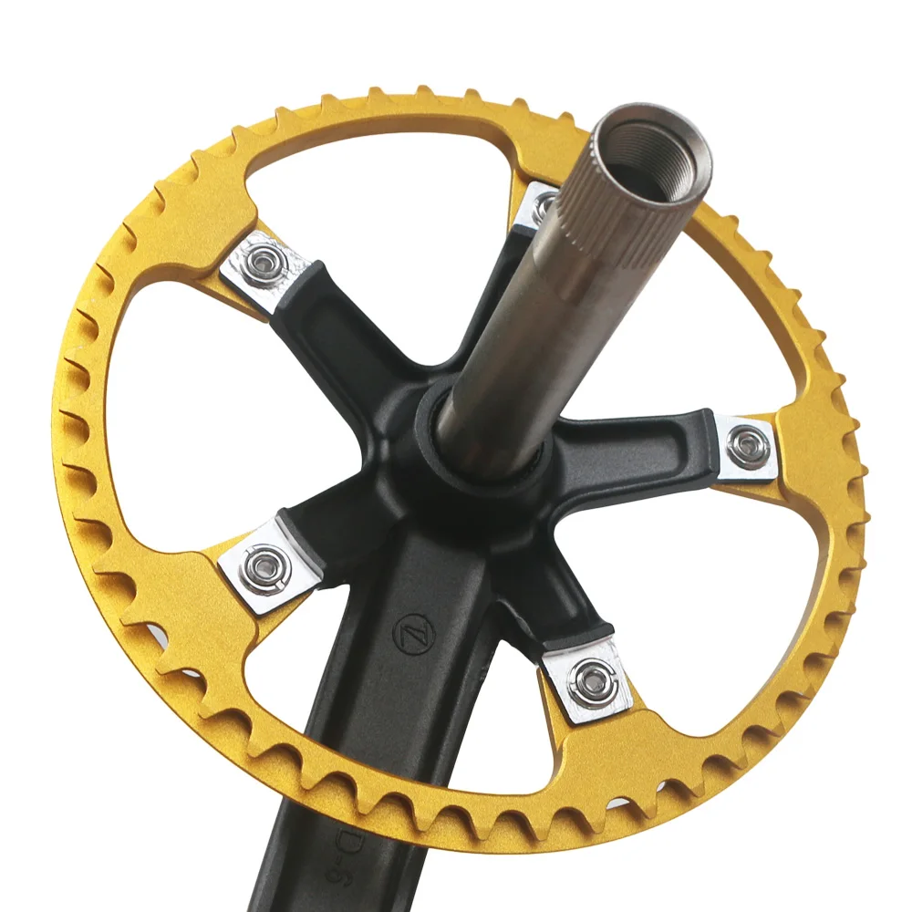 130BCD Rennrad-Kurbelgarnitur Fahrradkurbelsatz 152mm 165mm 170mm Einzelgang-Kurbelarme Tretlager 44T Kettenblatt für Rennräder – Detail 23