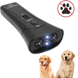 Lampe de poche LED anti-aboiement pour chiens, répulsif pour animaux de compagnie, dispositif d'entraînement anti-aboiement, entraîneur à ultrasons, sans batterie