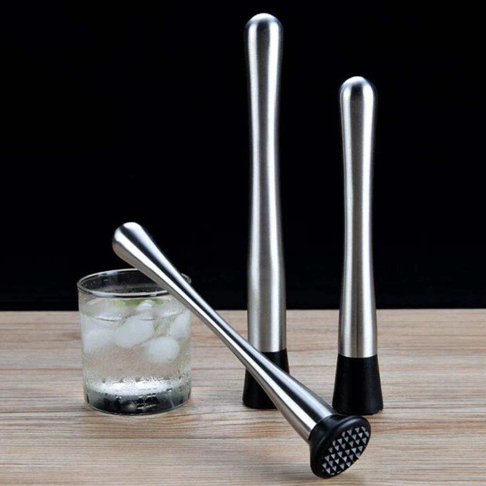 Stainless Steel Bar Cocktail MuddlerDIY Drink Fruit Ice Cocktail Barware Tools Mojito Mint, 21 cm, 23 cm, 25 cm, 30cm