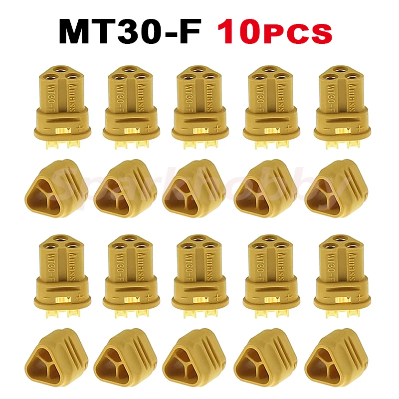 10PCS/5Pairs AMASS MT30 2mm 3-pin Connector with sheath Brushless motor ESC integrated plug for RC Model Quadcopter Multicopter