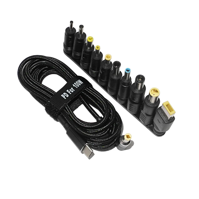 100W typ C Dc zasilacz Jack złącze USB typu C do uniwersalnego kabla szybkiego ładowania dla Lenovo Hp Asus Acer Laptop