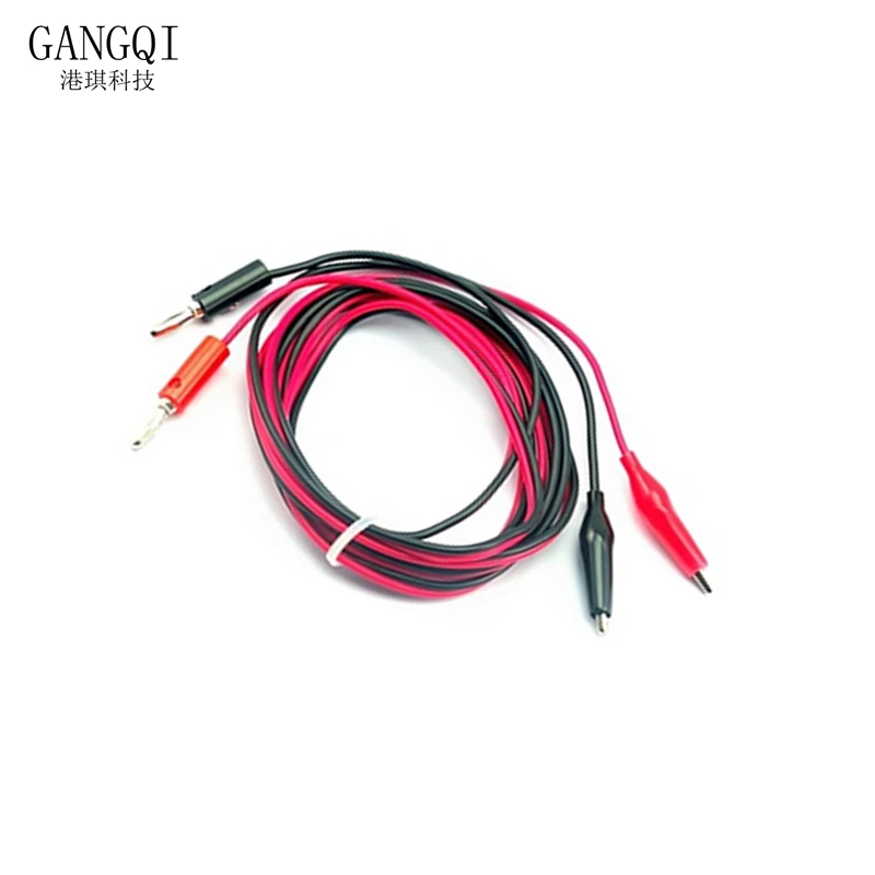 Wholesale 1Pcs 1meter Red and Black Alligator Testing Cord Lead Clip to Banana Plug for Multimeter Test