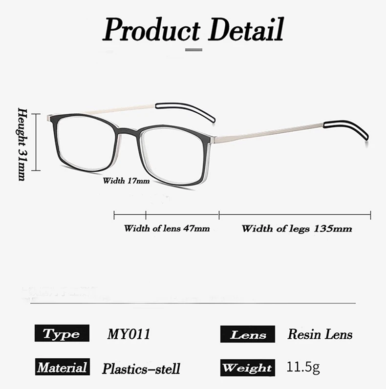 Sighttoo Anti Blue-Ray Universal Ultradünne Lesebrille für Männer und Frauen zum Versenden tragbarer Handy-Brillenetui +1,5 – Detail 2