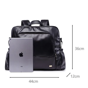 Soboba Black Black Bag Dwater Proof Water Smooth Leder Kapazität Larege Pflege wechseln Rucksack zum Neugeborenen mit 2 Gürteln 8 Hauptverkaufsleder Mutterschaftstasche - №6