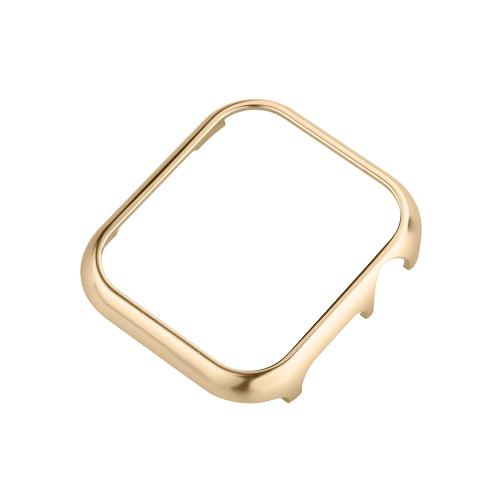 Akcesoria do etui Apple Watch 45mm 44mm metalowy zderzak osłona ochronna rama do iWatch SE Series 7/6/5/4 obudowy aluminiowe złoto