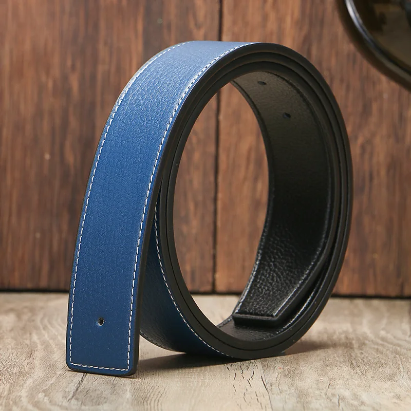 New Luxury Brand H Belts for Men High Quality Buckle Male Strap Genuine Leather Waistband Ceinture Homme,No Buckle 3.8cm Belt