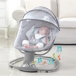 LazyChild Baby Electric Rocking Chair Newborns Sleeping Cradle Bed Child for 0-3 Years Old Baby Bed