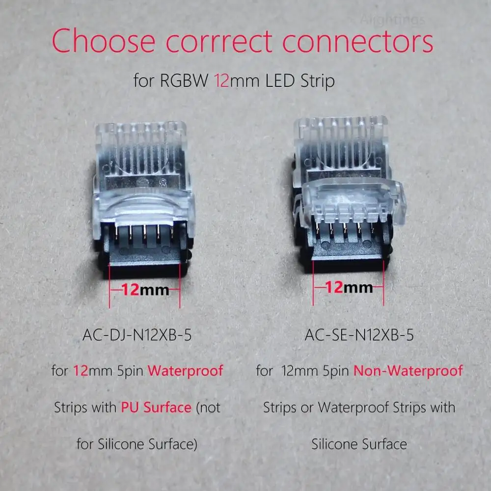 RGB LED Connector for 4Pin 5050 Non-Waterproof LED Strip Lights- Strip to Wire Quick Connection,20 - 18 AWG Wire No Stripping