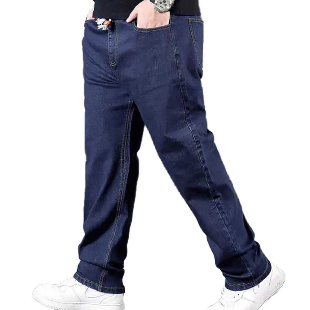 

New Fashion Loose Baggy Jeans Men Casual Denim Pants Straight Trousers Warm Fleece Jeans Plus Size 7XL 8XL Hiphop Harem Jeans