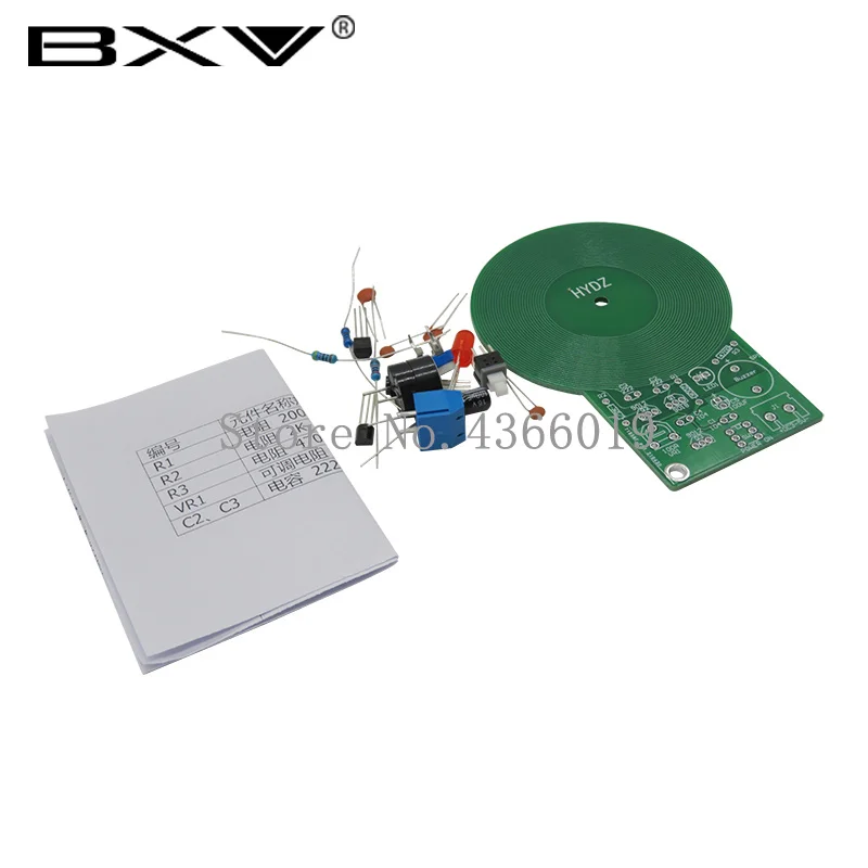 1Set Metal Detector DC 3V-5V DIY Assembled Electronic Kit Welding Exercise Board for Beginners Tools 9x6.3cm Green Color