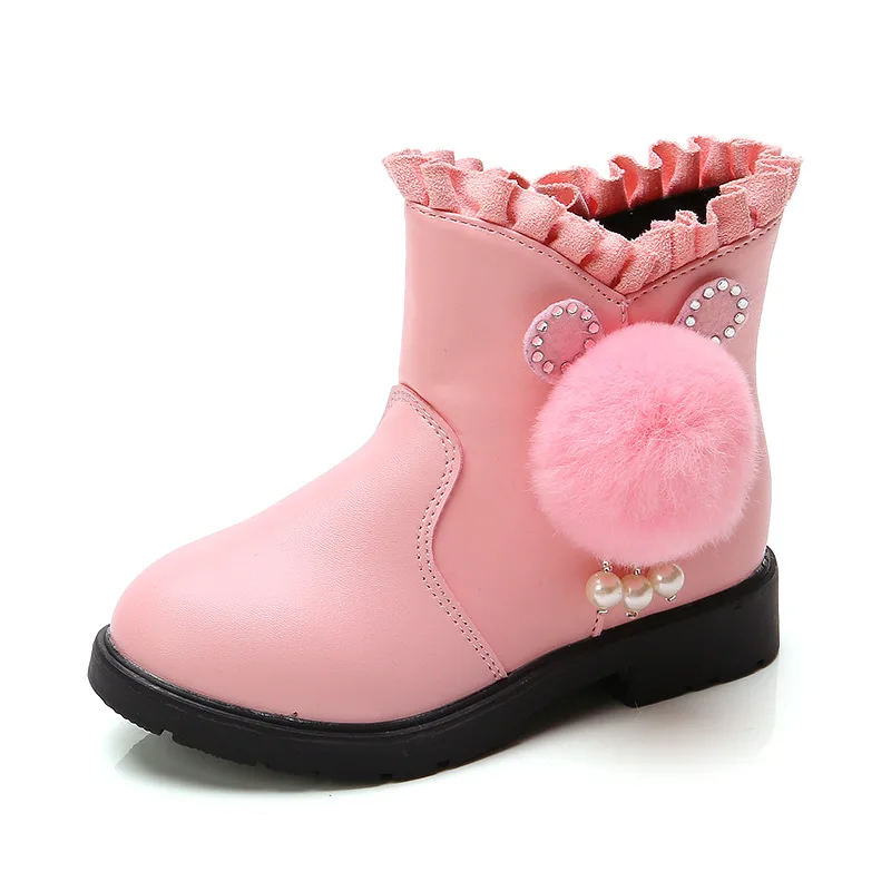 Kids Shoes 2020 Girlish Winter Snow Leather Boot Child Sneakers For Teenage Little Girl Middle Tube 3 4 5 6 7 8 9 11 12 13 Years