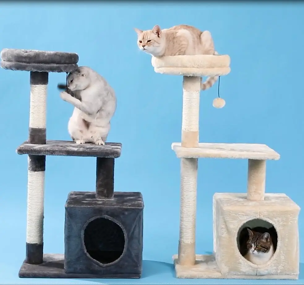 

Cat Trees for Kittens Cat Furniture Towers with Scratching Posts Double Perches House Kitty Cat Activity Trees Climb