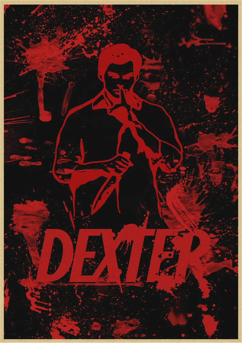 American Classic Horror TV Dexter Retro Kraft Paper Poster Art Painting For Home Room Bar Cafe Decor Wall Decor