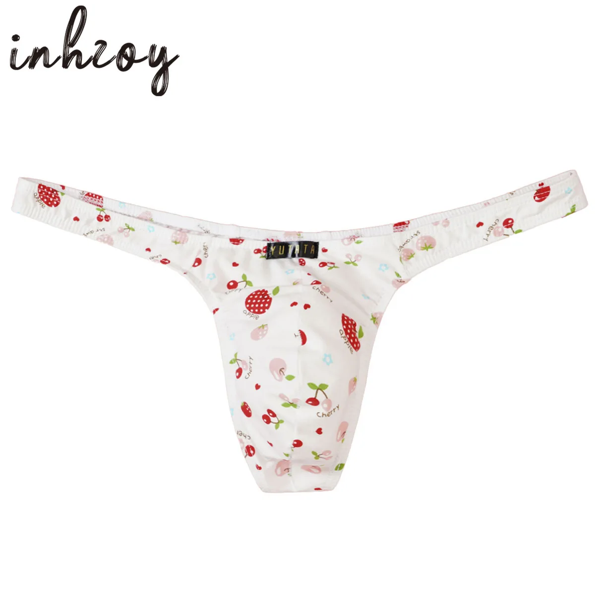 

Men's Thong Underwear Sexy Cotton Printed G-String Cartoon Print Sissy Swimwear