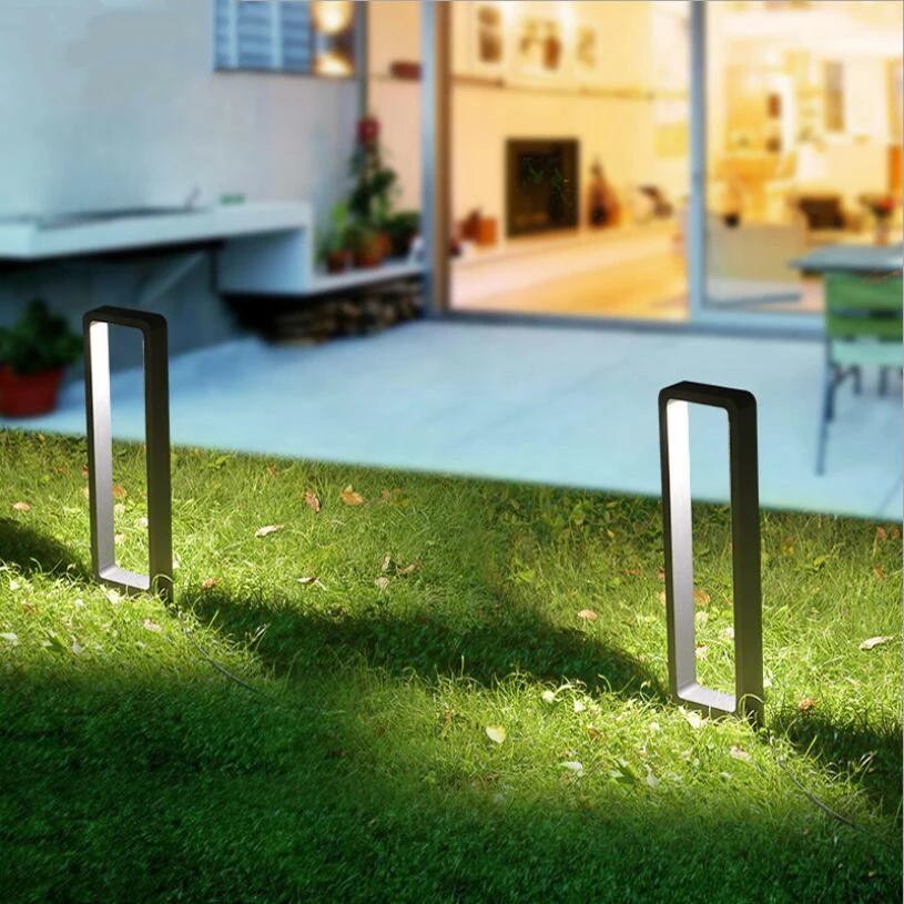 8PCS IP68 Waterproof 15W LED Garden Lawn Lamp Modern Aluminum Pillar Light Outdoor Courtyard Villa Landscape Lawn Bollards Light