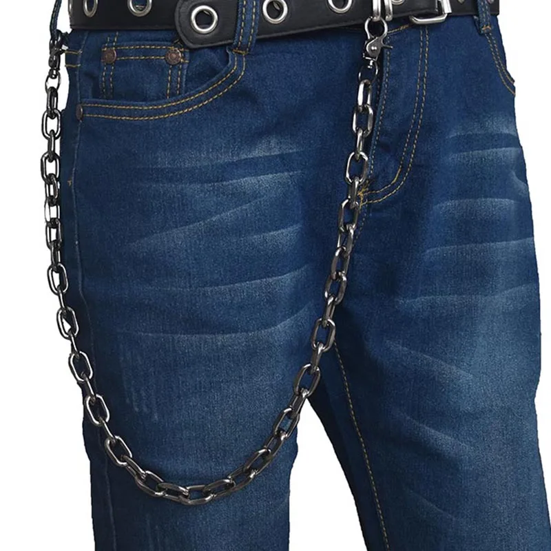 Fashion Punk Hip-hop Trendy Leather Belts Waist Chain Male Pants Chain Men women Jeans Silver Metal Clothing Accessories