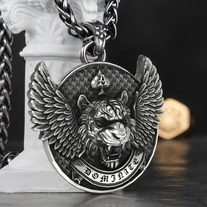 Flying Tiger  stainless steel necklace for men  Wings Fashion Fitness Men Jewelry