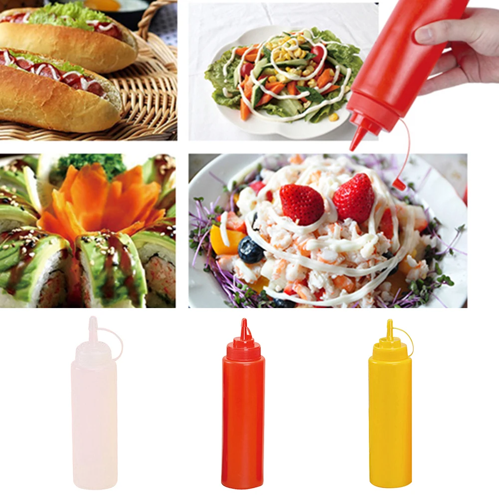 8/12/16/24/32 Condiment Squeeze Bottles ,For Ketchup  Mayo Hot Sauces Olive Oil Bottles Kitchen Gadget  Кухонные принадлежности