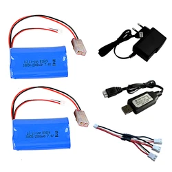 7.4V 2800mAh 18650 Battery or charger for henglong 3809 3816 3818 3819 3838 3839 3869 3879 3888 RC tanks HJ806 parts battery