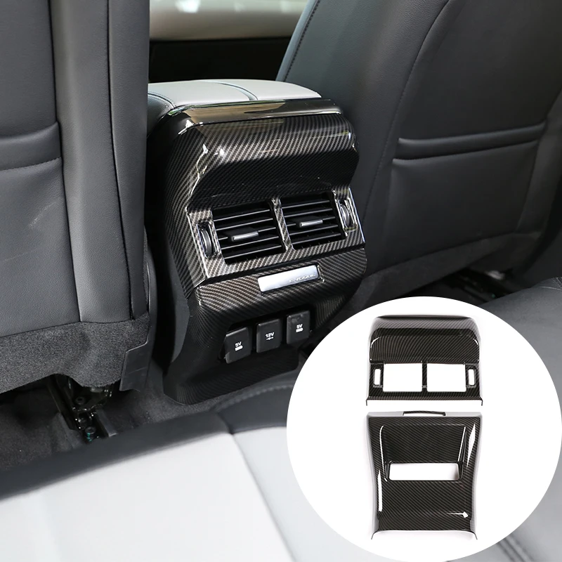 

For Land Rover Range Rover Evoque 2020 Carbon Fiber Color Car Rear Air Condition Outlet Frame Trim ABS Anti-kick Cover Decals