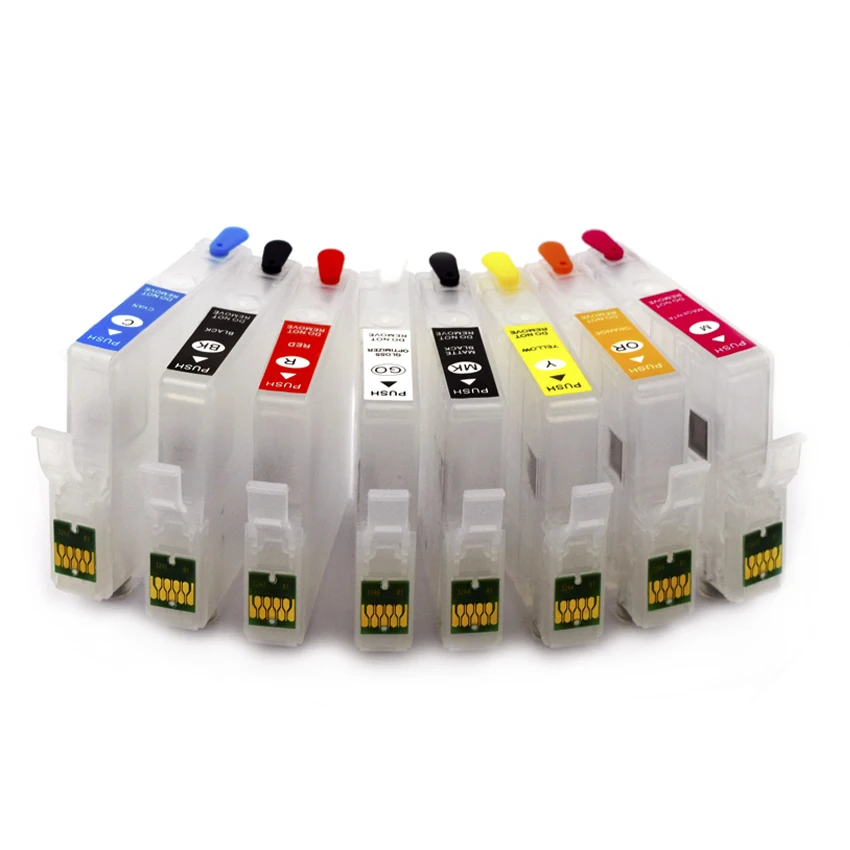 

8Color for Epson P400 Refillable Ink Cartridge WIth ARC Chip for Epson T3240 T3241 T3242 T3243 T3244 T3247 T3248 T3249