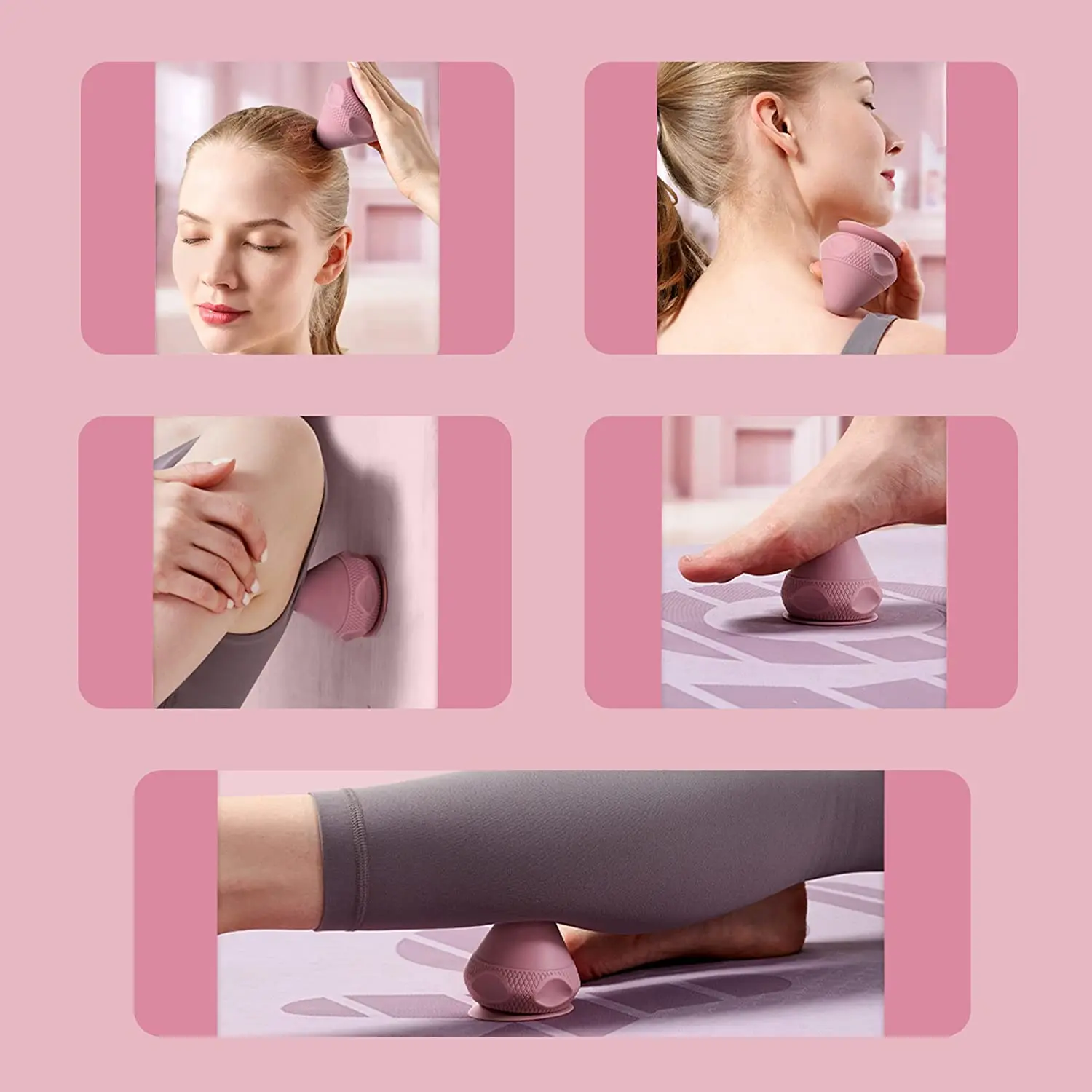 Bolas de automasaje montables, Bola de terapia con punto de disparo, ventosa, de cuerpo completo para masaje de tejido profundo, relajación muscular