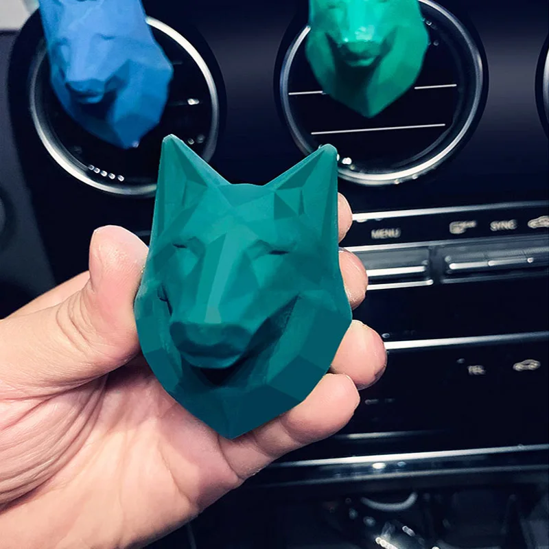 Creative Car Air Freshener Geometric Wolf Plaster Perfume Auto Air Conditioner Outlet Fragrance Clip Decor Aromatherapy Ornament