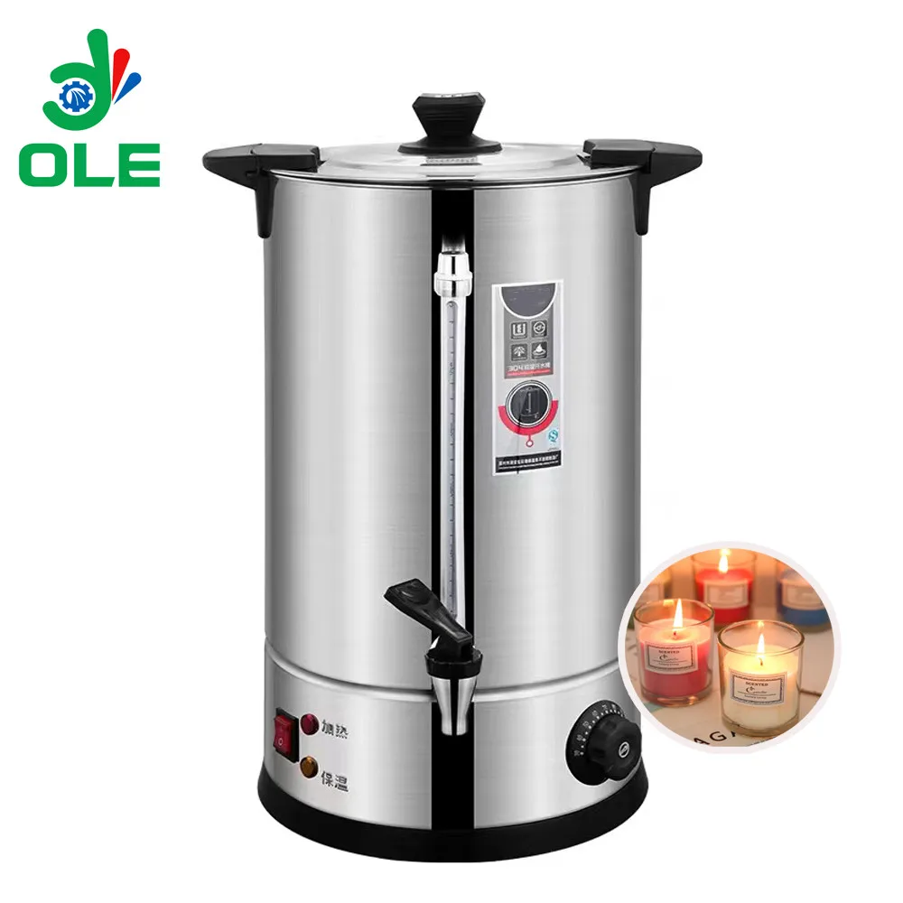 Double Layer 30-110 Degrees Celsius 15L 25L With Tap Wax Melters Wax Pot For Soy Candles