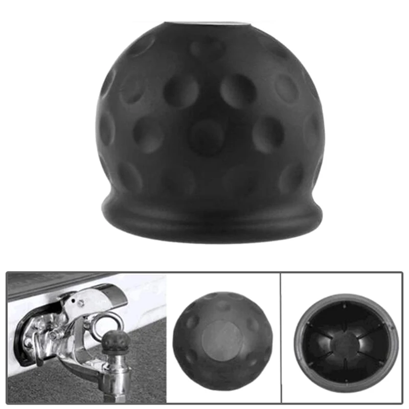 Multipurpose Universal 50mm Black  Tow Bar Ball Cover Cap Towing Hitch Caravan Trailer Towball Protect