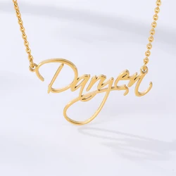 Personalized Custom Handwriting Signature Handmade Name Pendant Necklace For Women Stainless Steel Chain Fashion Jewelry Gifts