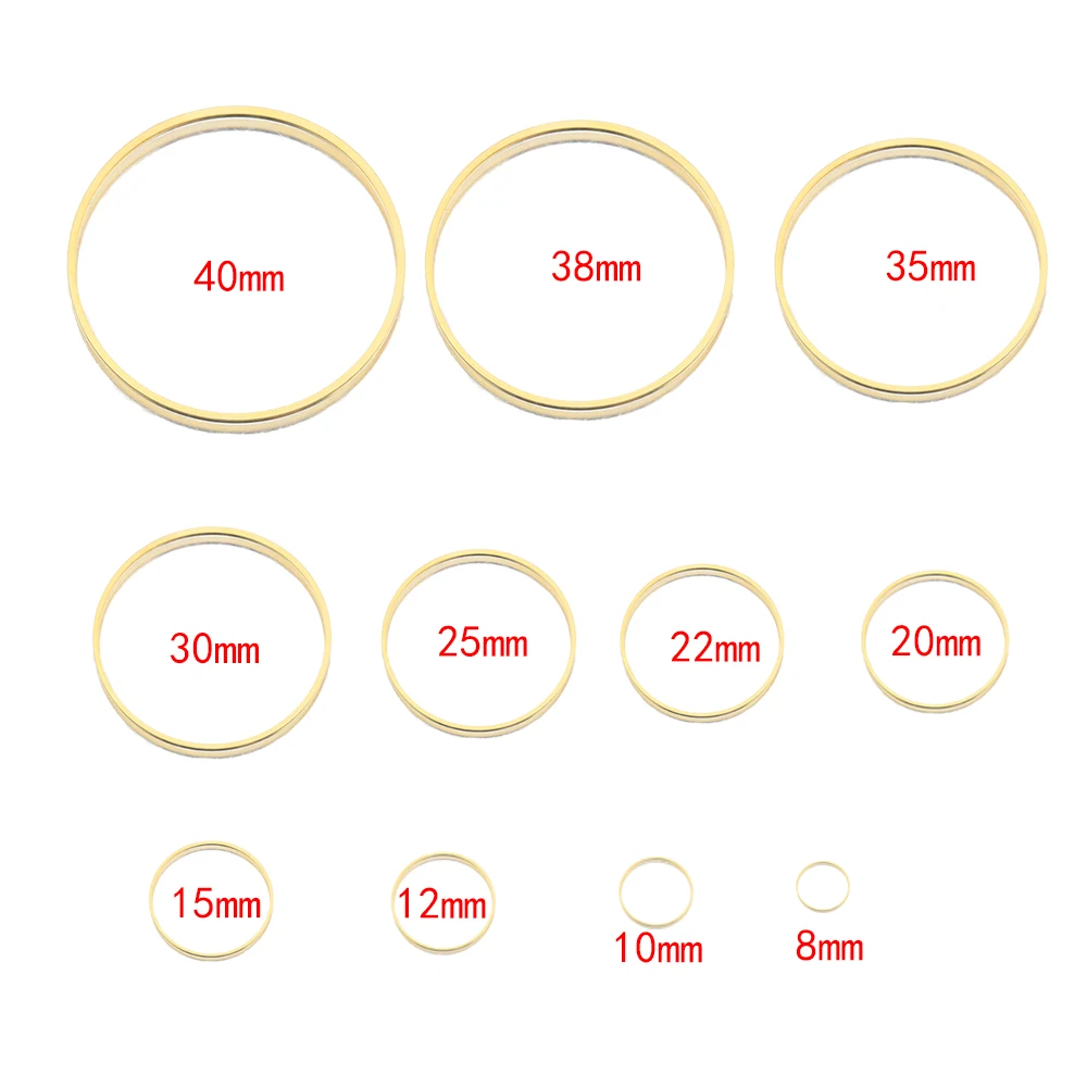 20-50pcs Brass Gold Plated Round Circle Loop Connectors Resin Mold Ring Diy For Hoop Earring Sun Catcher Jewelry Making Supplies