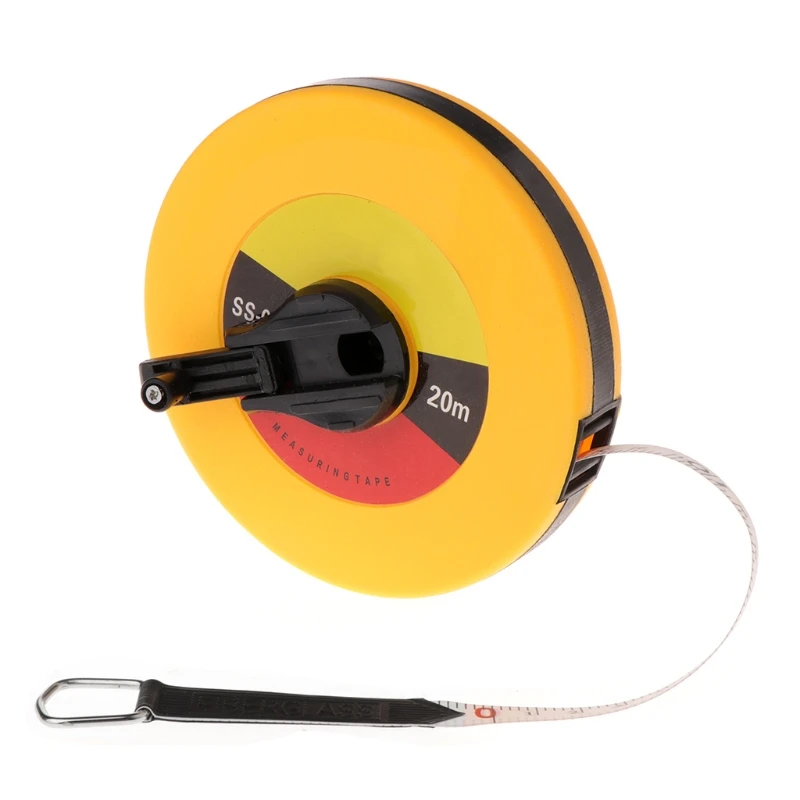 

2024 New Fiber Measuring Tape 10/15/20/30m Hand-held Disc Flexible Ruler Wind Up Measure