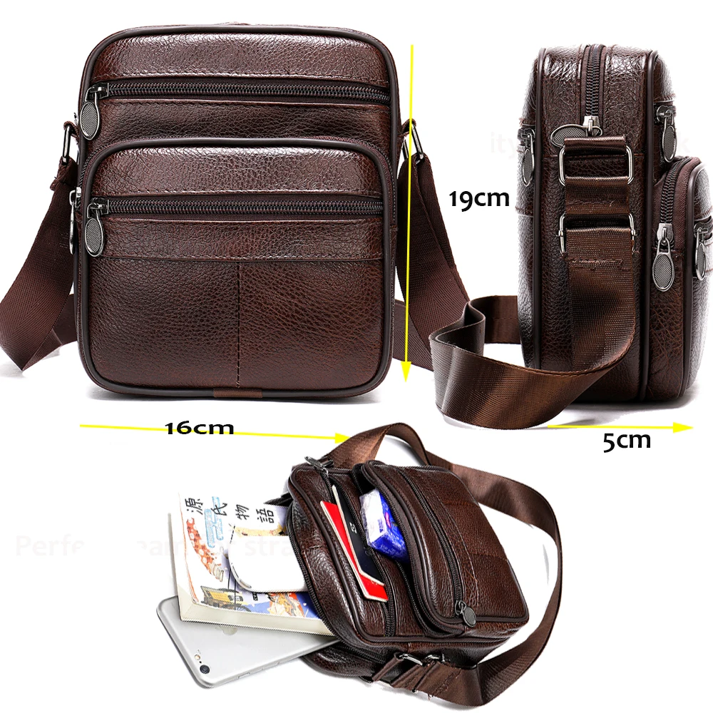 WESTAL Men\'s Leather Shoulder Bag Small Men\'s Genuine Leather Bag Man Mini Designer Bags Messenger Crossbody Bags Handbags 7350