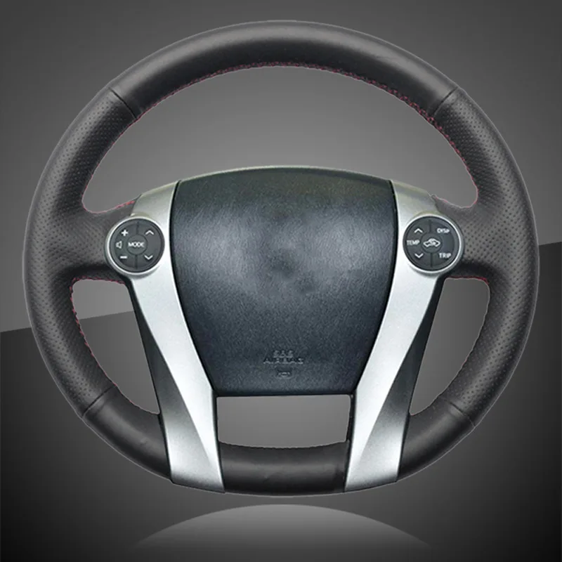 Custom Auto Braid On The Steering Wheel Cover for Toyota Prius 2009-2015 Aqua 2014 2015 Car Wheel Cover Interior Accessories