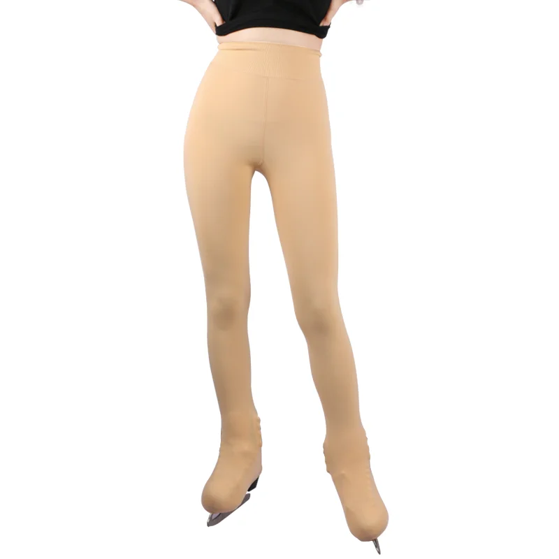 Figure Skating Leggings Children Leggings Girl Thick Bag Shoes Skateboarding Skin Color Black Plush Warm