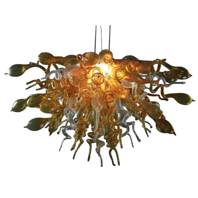 

Selling Borosilicate Excellent Customer Made Chihuly Style 100% Hand Blown Murano Glass Chandelier Lamps Urban Design For Home