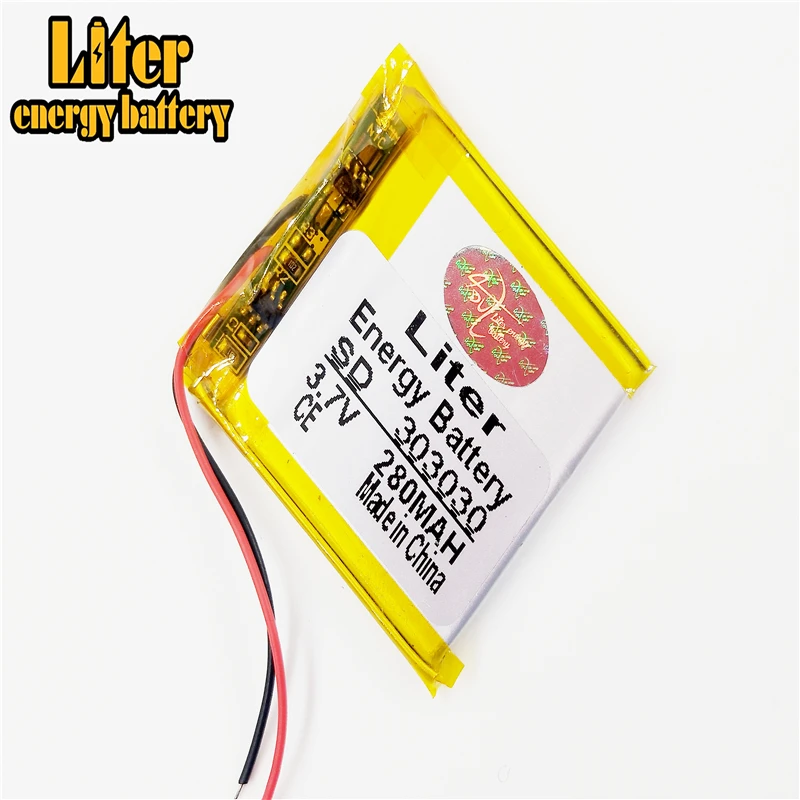 1.5MM 2pin connector Lithium Battery 303030 300mah Rechargeable lipo battery solar li ion polymer lithium battery with PCM