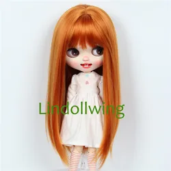 9-10 inch Blyth Wig Long Carrot Orange Straight Hair