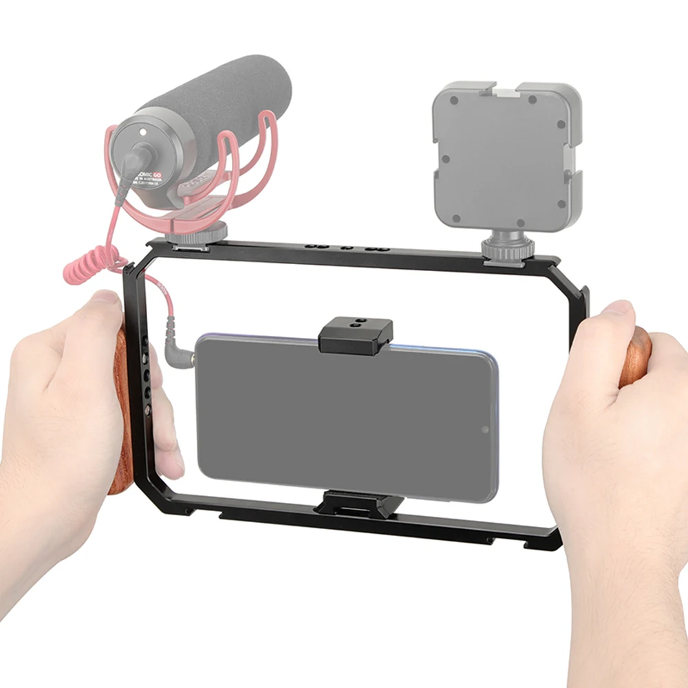 CAMVATE Universal Smartphone Full Cage Rig With 2 Pcs Handles & Adjustable Phone Clip & Shoe Mounts & 1/4