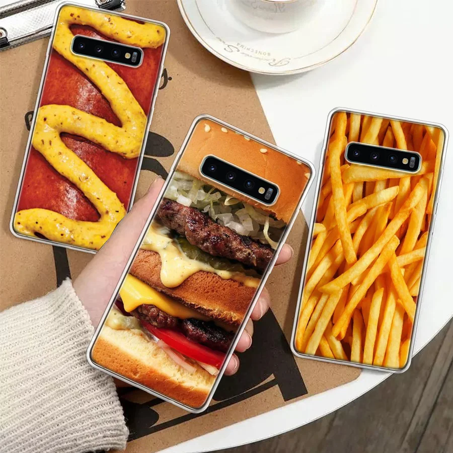 Food French Fries Beer Cheese Silicon Call Phone Case For Samsung Galaxy S23 S24 Ultra S21 S20 FE S22 S10 Plus S10E S9 S8 + Cove