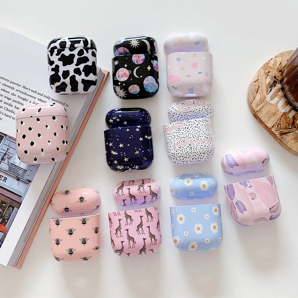 Dot Flower Bee Custodia per AirPods 2 Pro 1 PC rigido Cielo stellato Bluetooth Auricolare senza fili Scatola di ricarica Cover per Air Pods 3 Coque