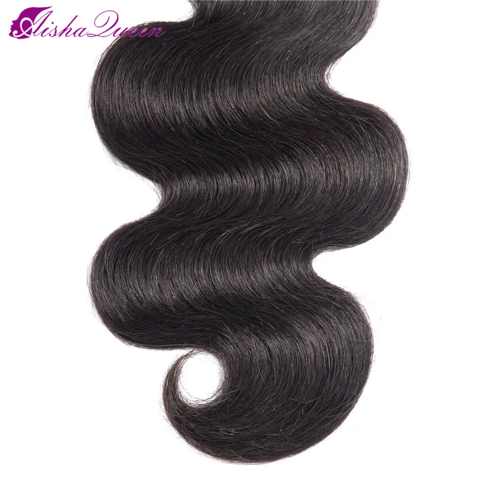 Aisha Queen Body Wave Bundles 100% Human Hair 1/3/4 Bundles Non-Remy Natural Color Brazilian Hair Weave Bundles Hair Extensions