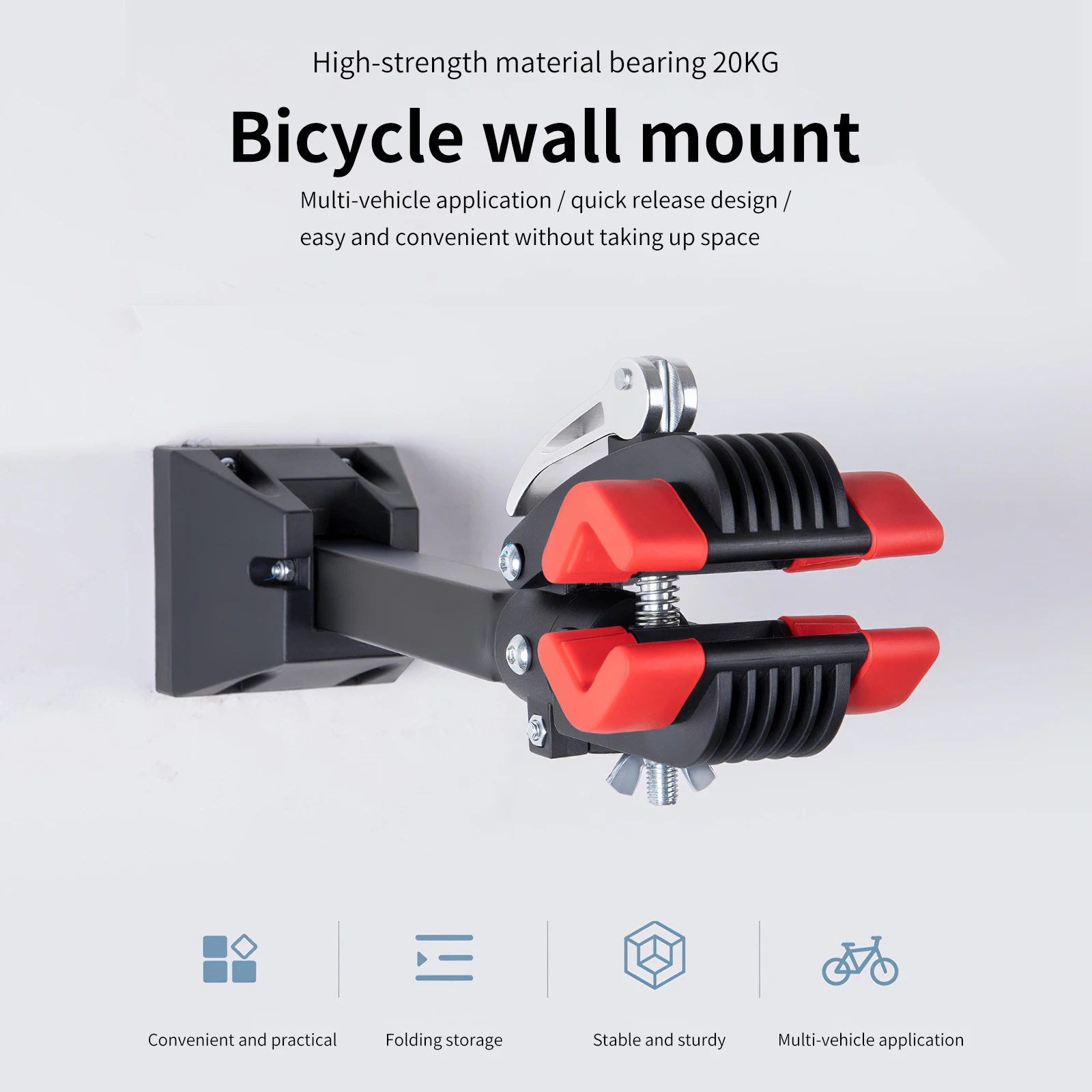 Bicycle Sturdy Wall Mount Bracket For Mountain Bikes Storage Service 20KG Capacity Clamp Work Stand Repair Hanger Accessories