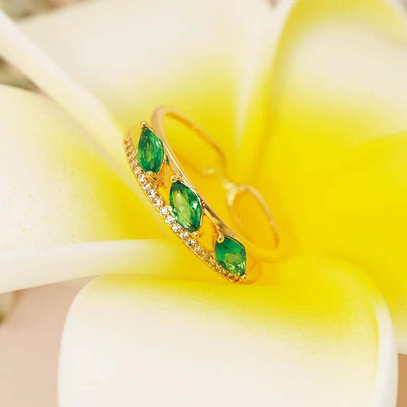 MxGxFam سعر خاص الأزرق/الأخضر/الأحمر الزركون خواتم للنساء AAA + 24 كيلو الذهب الخالص مطلي الأزياء والمجوهرات #4